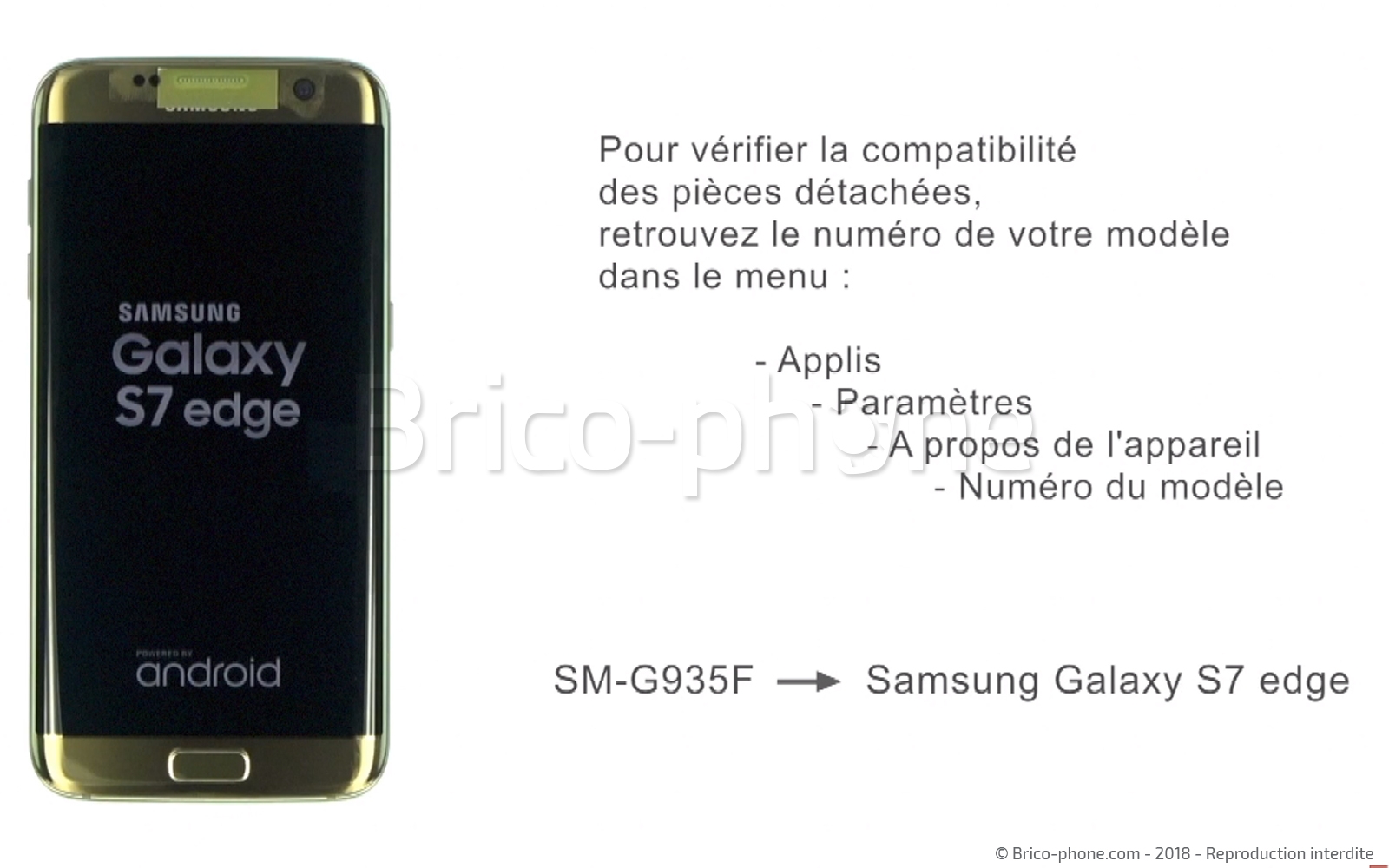 Changement de caméra avant sur Galaxy S7 Edge photo 1